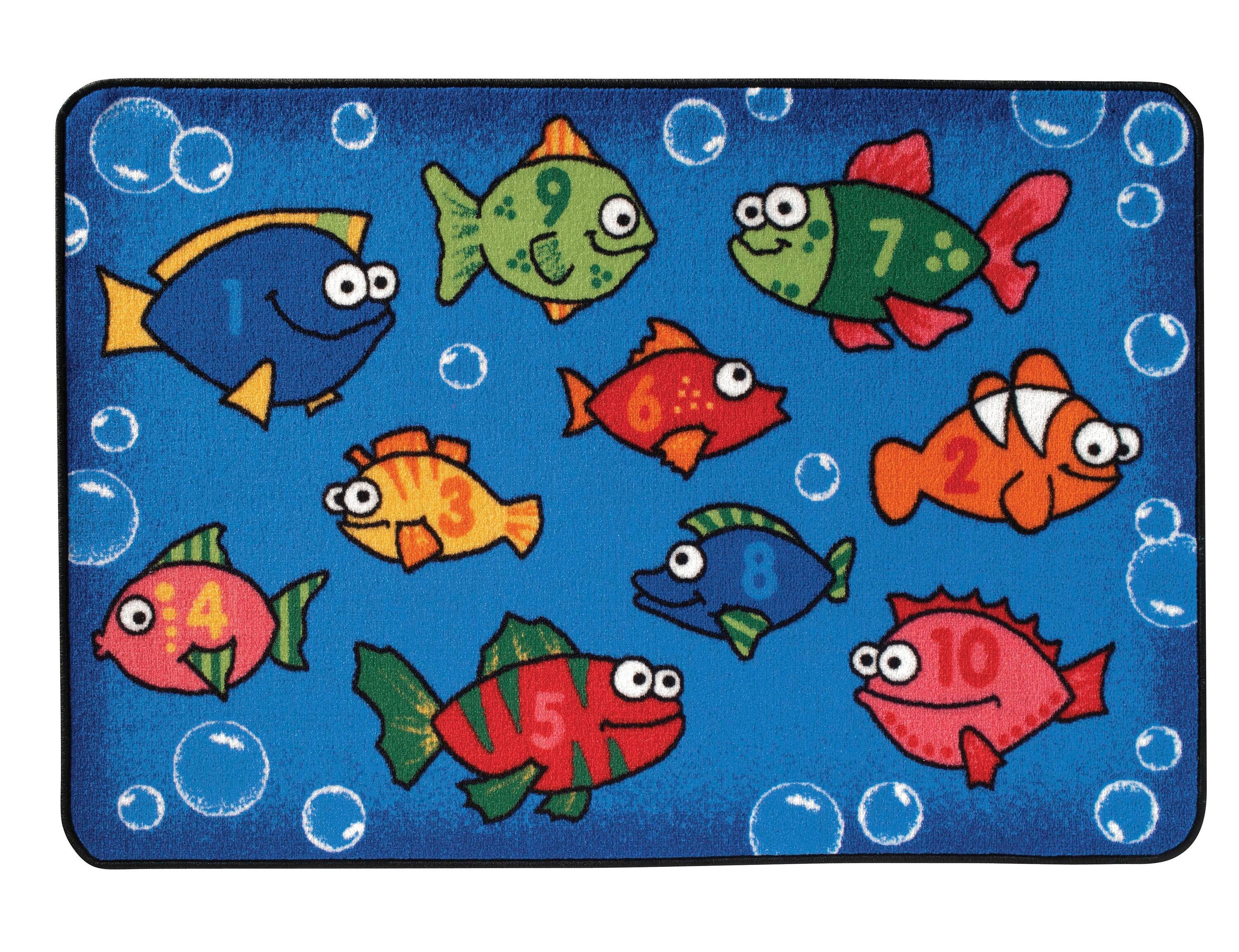 CARPETS FOR KIDS - KIDSVALUE SOMETHING FISHY - RECTANGLE - 3 FT X 4 FT 6 IN - SPECIFY CARPET COLOR