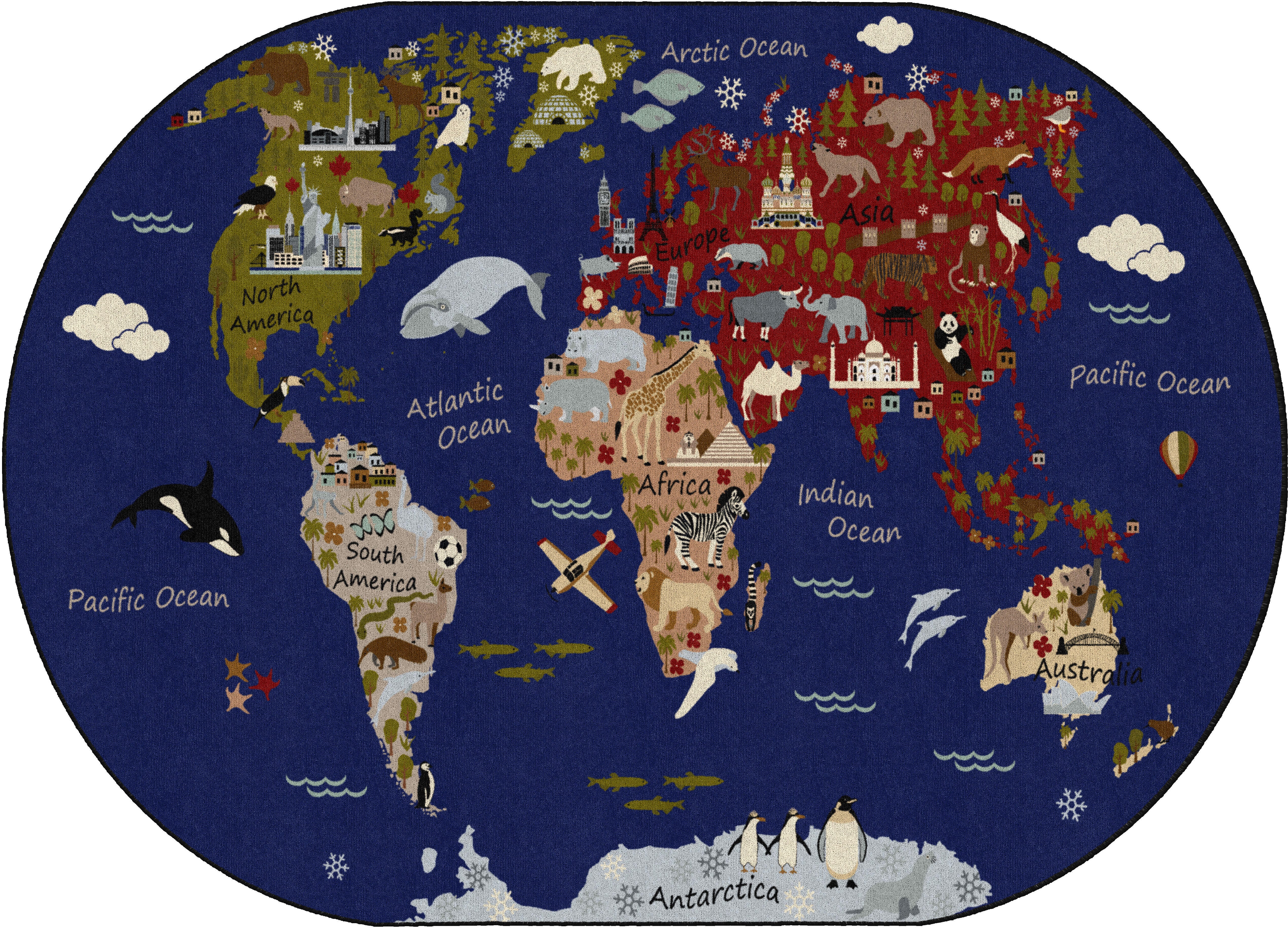 FLAGSHIP CARPETS - WORLD TRAVELER - RECTANGLE - 6 FT X 8 FT 4 IN - SPECIFY CARPET COLOR