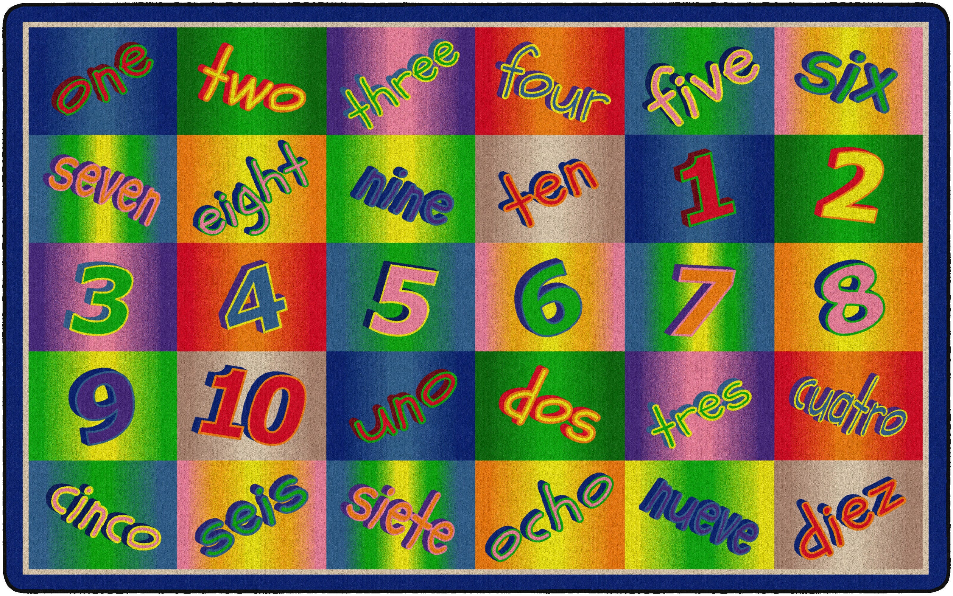 FLAGSHIP CARPETS - KALEIDOSCOPE COUNTING - RECTANGLE - 6 FT X 8 FT 4 IN - SPECIFY CARPET COLOR