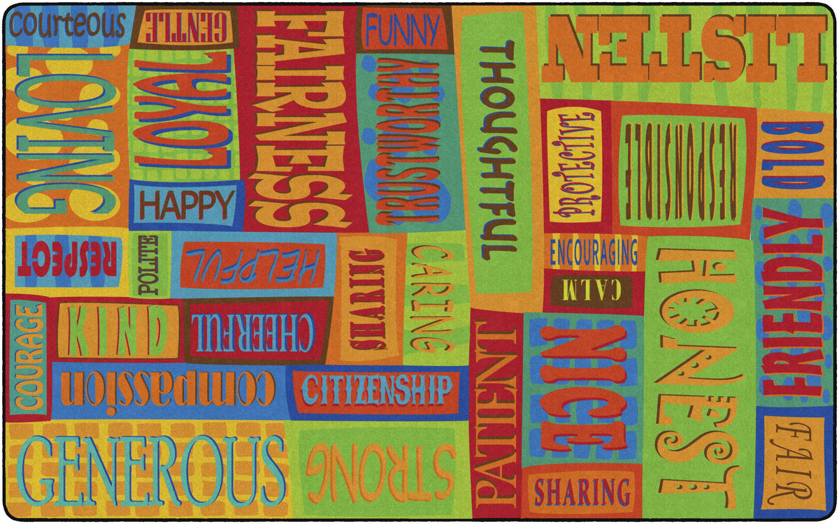 FLAGSHIP CARPETS - BE A GOOD FRIEND - RECTANGLE - 6 FT X 8 FT 4 IN - SPECIFY CARPET COLOR