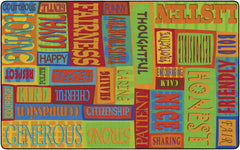 FLAGSHIP CARPETS - BE A GOOD FRIEND - RECTANGLE - 4 FT X 6 FT - SPECIFY CARPET COLOR