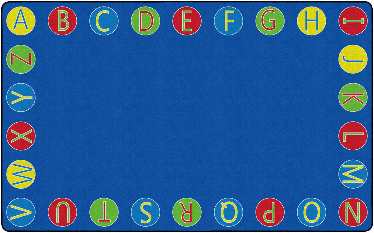 FLAGSHIP CARPETS - ALPHABET CIRCLES - RECTANGLE - 6 FT X 8 FT 4 IN - SPECIFY CARPET COLOR