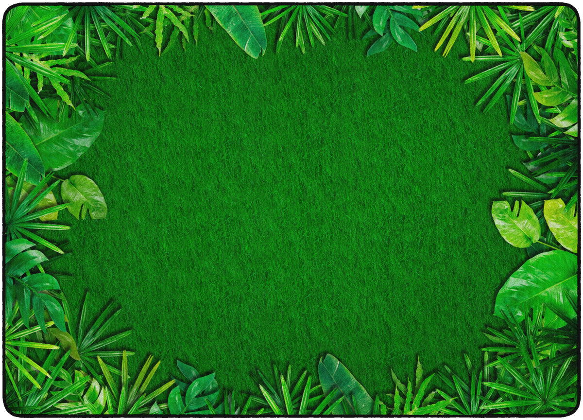 FLAGSHIP CARPETS - RAINFOREST LEAFY BORDER - RECTANGLE - 6 FT X 8 FT 4 IN - SPECIFY CARPET COLOR