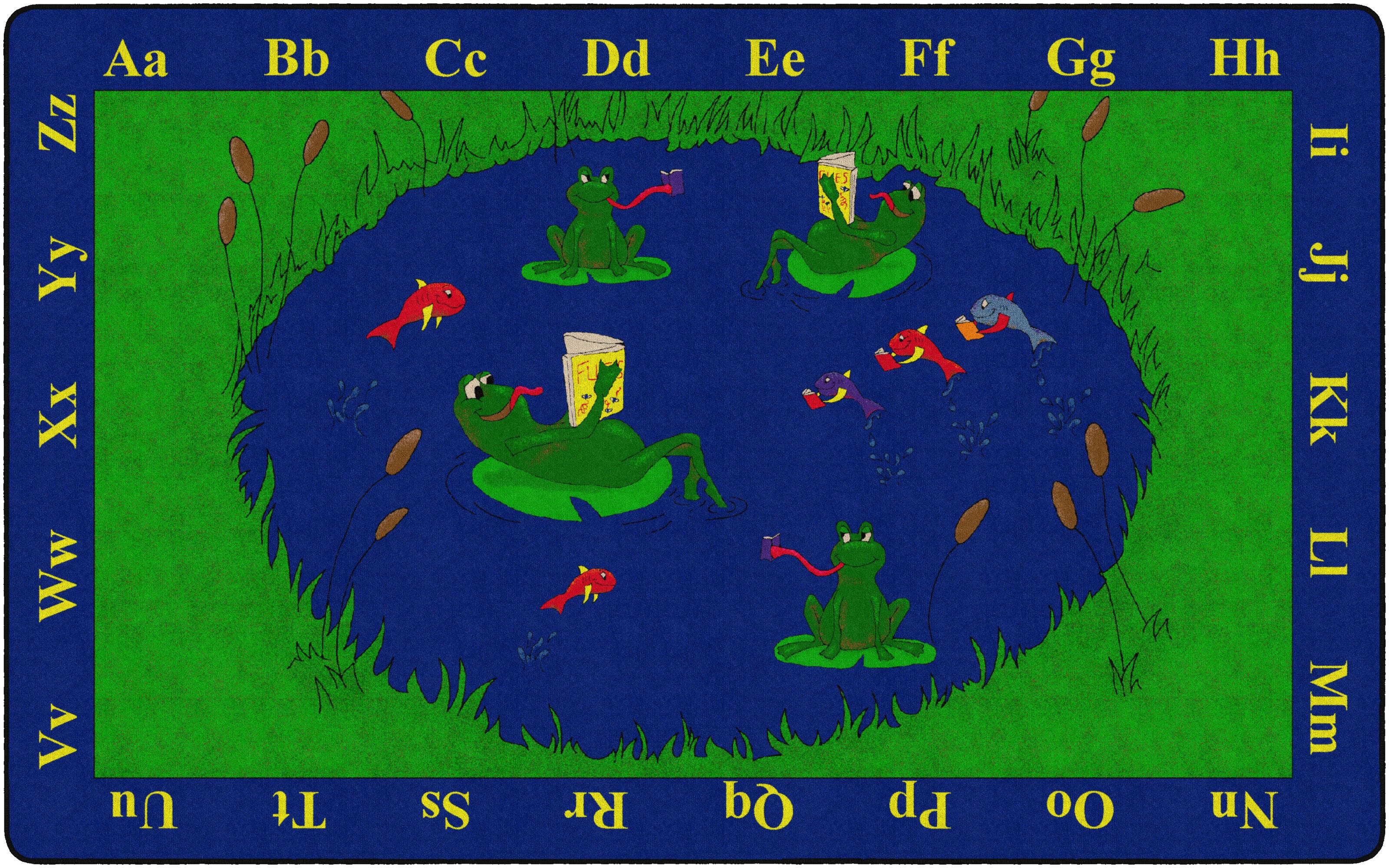 FLAGSHIP CARPETS - FROGS - RECTANGLE - 6 FT X 9 FT - SPECIFY CARPET COLOR