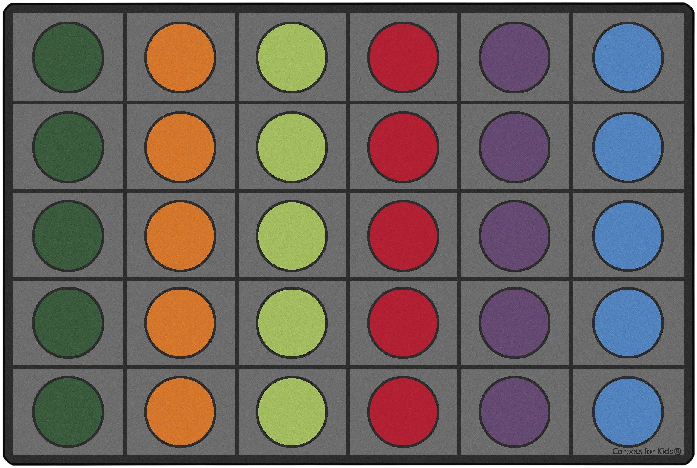 CARPETS FOR KIDS - PREMIUM SEATING CIRCLES CIRCLETIME - RECTANGLE - 6 FT X 9 FT - SPECIFY CARPET COLOR