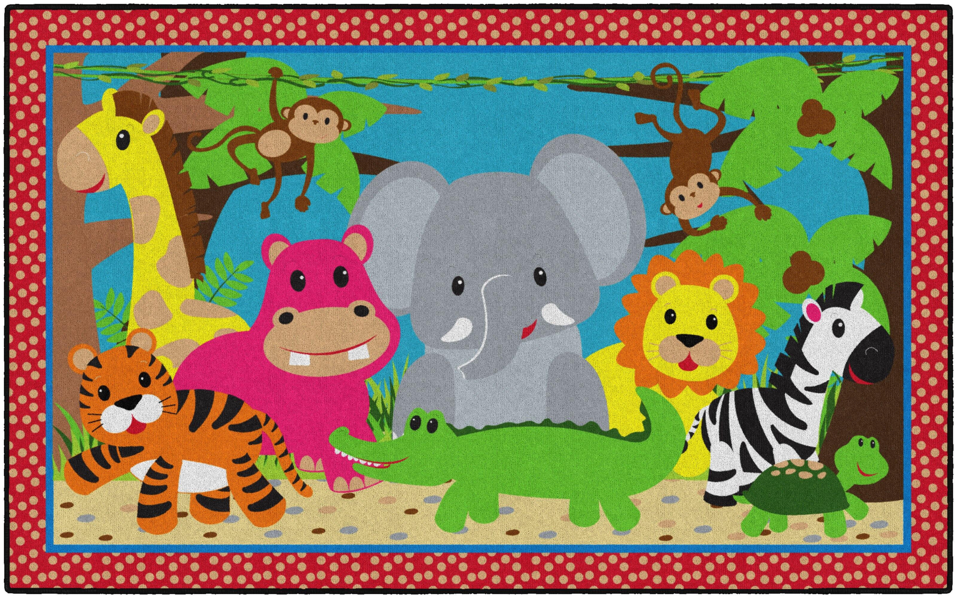 FLAGSHIP CARPETS - CUTIE JUNGLE - RECTANGLE - 3 FT X 5 FT - SPECIFY CARPET COLOR