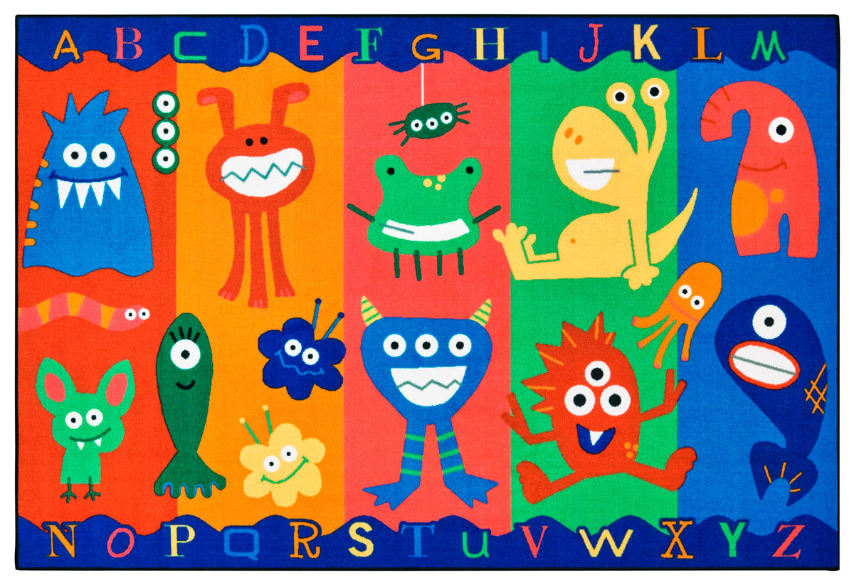 CARPETS FOR KIDS - KIDSVALUE ALPHABET MONSTERS - RECTANGLE - 3 FT X 4 FT 6 IN - SPECIFY CARPET COLOR
