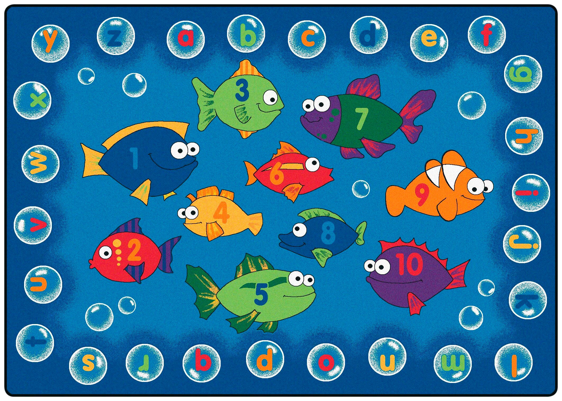 CARPETS FOR KIDS - PREMIUM FISHING FOR LITERACY - RECTANGLE - 3 FT 10 IN X 5 FT 5 IN - SPECIFY CARPET COLOR