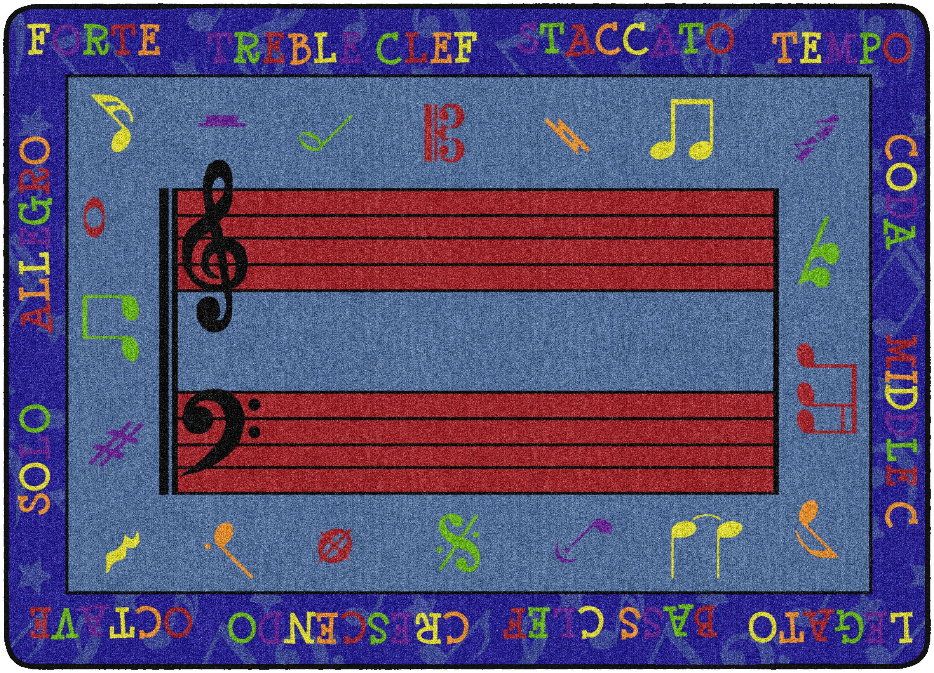 FLAGSHIP CARPETS - FUN WITH MUSIC - RECTANGLE - 6 FT X 8 FT 4 IN - SPECIFY CARPET COLOR