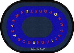 FLAGSHIP CARPETS - LETTERS THAT TEACH - OVAL - 5 FT 10 IN X 8 FT 4 IN - SPECIFY CARPET COLOR