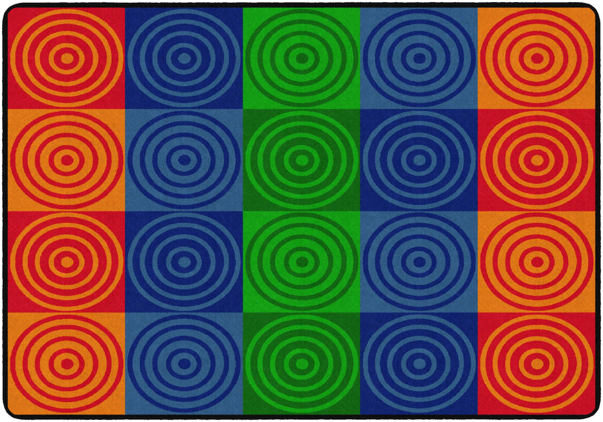 FLAGSHIP CARPETS - BULLSEYE BLOCK - RECTANGLE - 6 FT X 8 FT 4 IN - SPECIFY NUMBER OF SEATS - SPECIFY CARPET COLOR