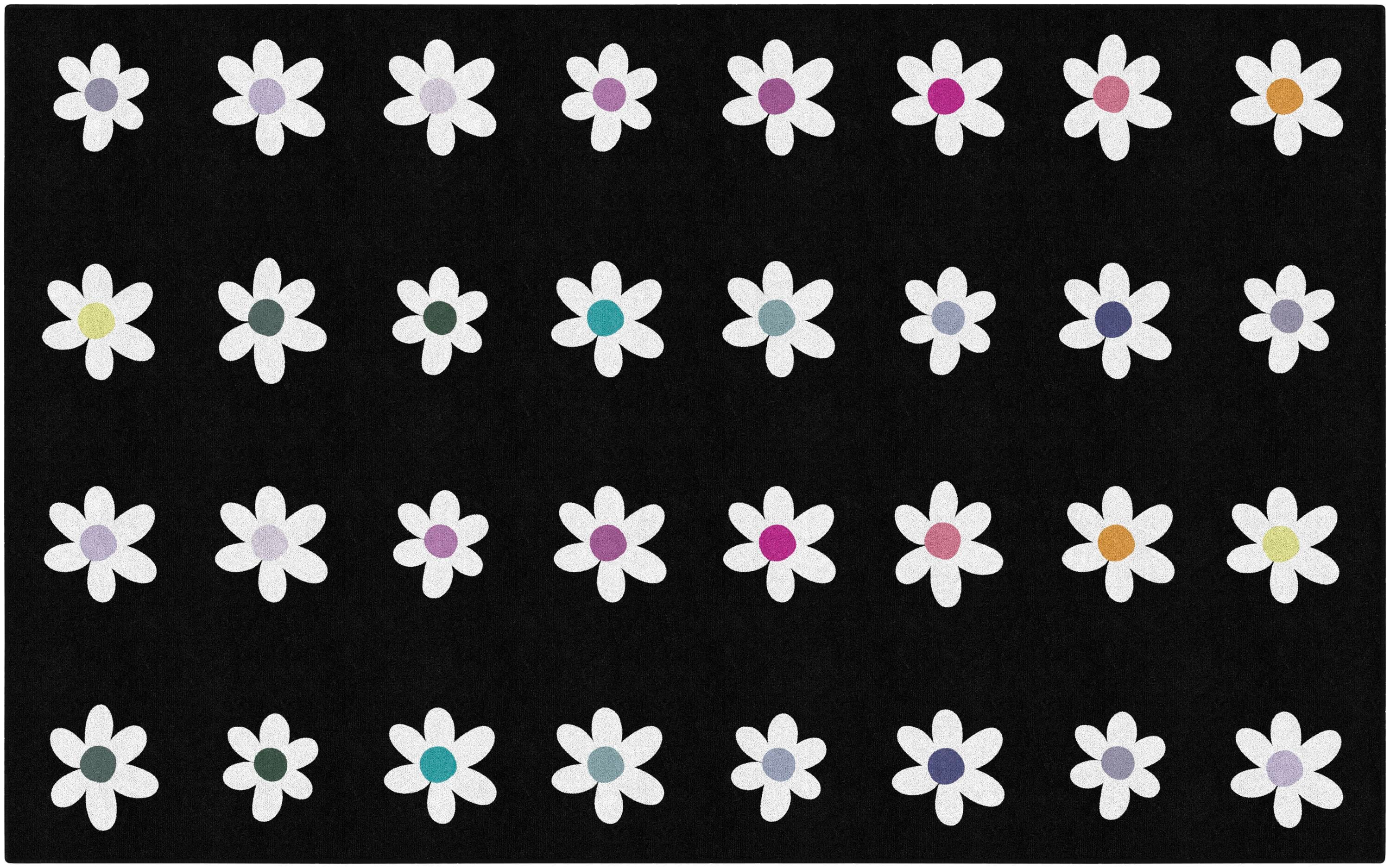 FLAGSHIP CARPETS SCHOOLGIRL STYLE - DAISIES CRISS-CROSS APPLESAUCE - RECTANGLE - 7 FT 6 IN X 12 FT - SPECIFY CARPET COLOR