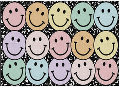 FLAGSHIP CARPETS SCHOOLGIRL STYLE - RAINBOW SMILEY ON NOTEBOOK - RECTANGLE - 5 FT X 7 FT 6 IN - SPECIFY CARPET COLOR