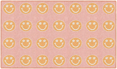 FLAGSHIP CARPETS SCHOOLGIRL STYLE - GOOD VIBES CRISS-CROSS HAPPY FACES - RECTANGLE - 5 FT X 7 FT 6 IN - SPECIFY CARPET COLOR