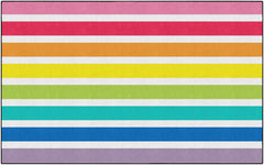 FLAGSHIP CARPETS SCHOOLGIRL STYLE - HELLO SUNSHINE BRIGHT STRIPED RAINBOW - RECTANGLE - 7 FT 6 IN X 12 FT - SPECIFY CARPET COLOR