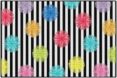 FLAGSHIP CARPETS SCHOOLGIRL STYLE - JUST TEACH BLACK AND WHITE POMS - RECTANGLE - 5 FT X 7 FT 6 IN - SPECIFY CARPET COLOR