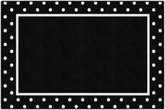 FLAGSHIP CARPETS SCHOOLGIRL STYLE - SIMPLY STYLISH TROPICAL BLACK AND WHITE POLKA DOT BORDER - RECTANGLE - 7 FT 6 IN X 12 FT - SPECIFY CARPET COLOR