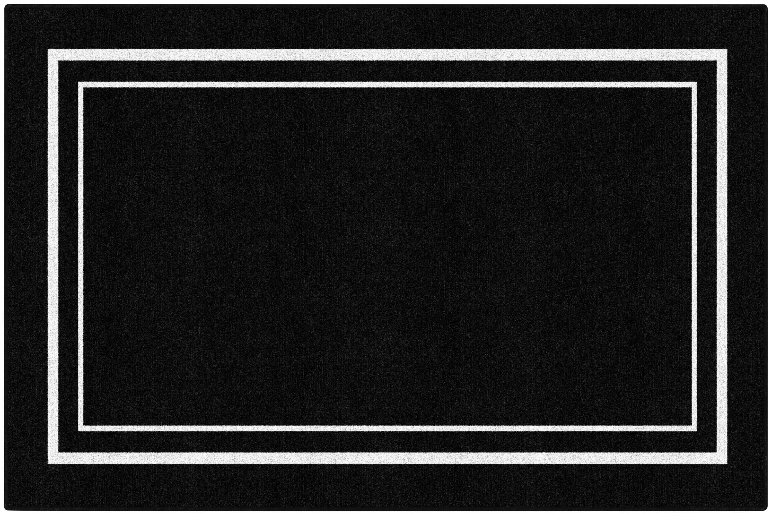 FLAGSHIP CARPETS SCHOOLGIRL STYLE - SIMPLY STYLISH BLACK AND WHITE BORDER - RECTANGLE - 7 FT 6 IN X 12 FT - SPECIFY CARPET COLOR