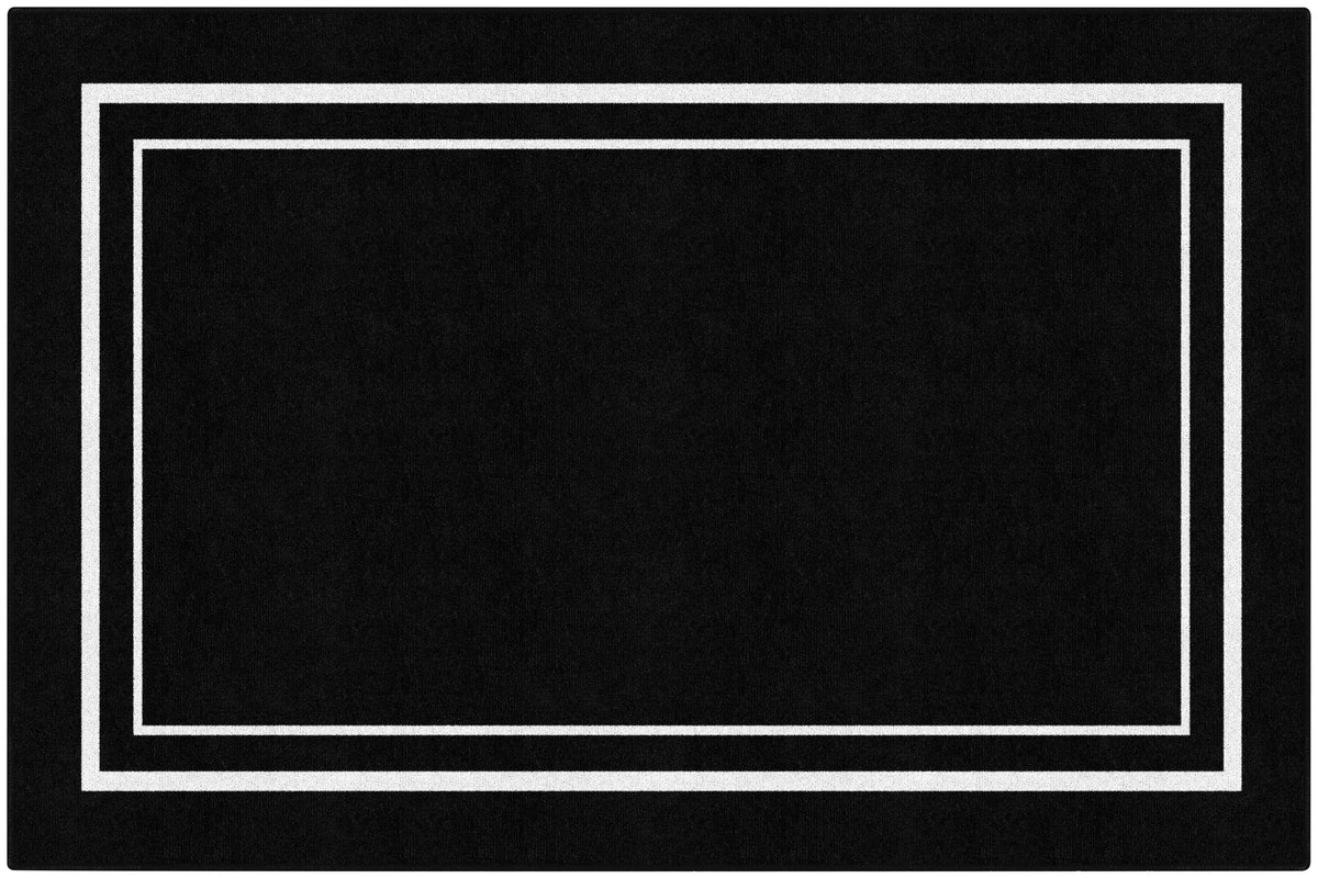 FLAGSHIP CARPETS SCHOOLGIRL STYLE - SIMPLY STYLISH BLACK AND WHITE BORDER - RECTANGLE - 7 FT 6 IN X 12 FT - SPECIFY CARPET COLOR