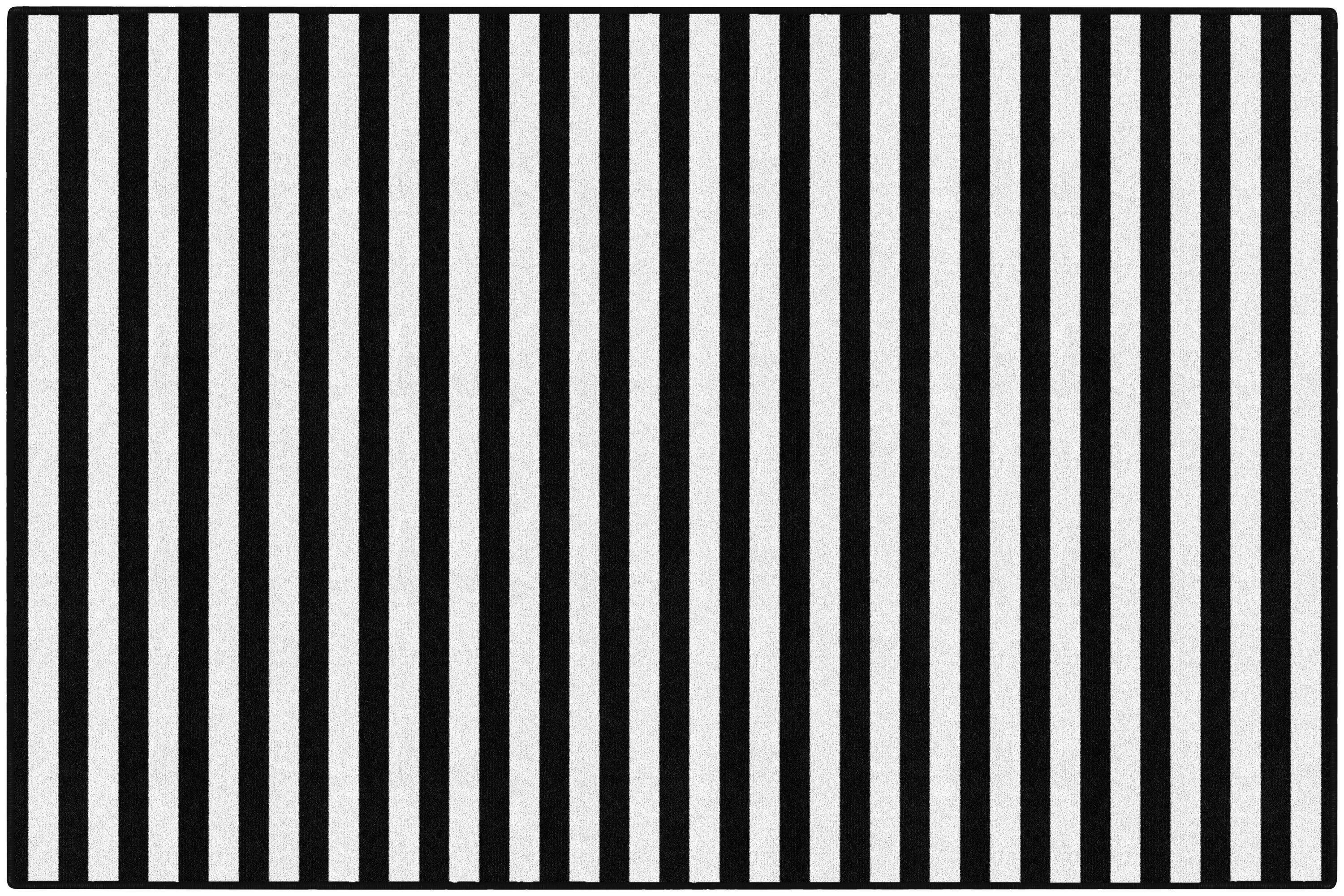 FLAGSHIP CARPETS SCHOOLGIRL STYLE - SIMPLY STYLISH BLACK AND WHITE STRIPE - RECTANGLE - 5 FT X 7 FT 6 IN - SPECIFY CARPET COLOR