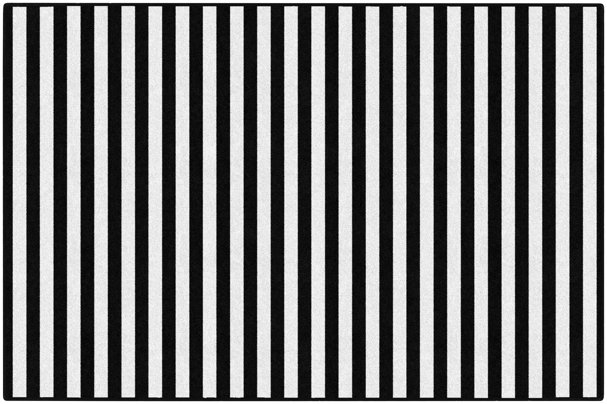FLAGSHIP CARPETS SCHOOLGIRL STYLE - SIMPLY STYLISH BLACK AND WHITE STRIPE - RECTANGLE - 5 FT X 7 FT 6 IN - SPECIFY CARPET COLOR