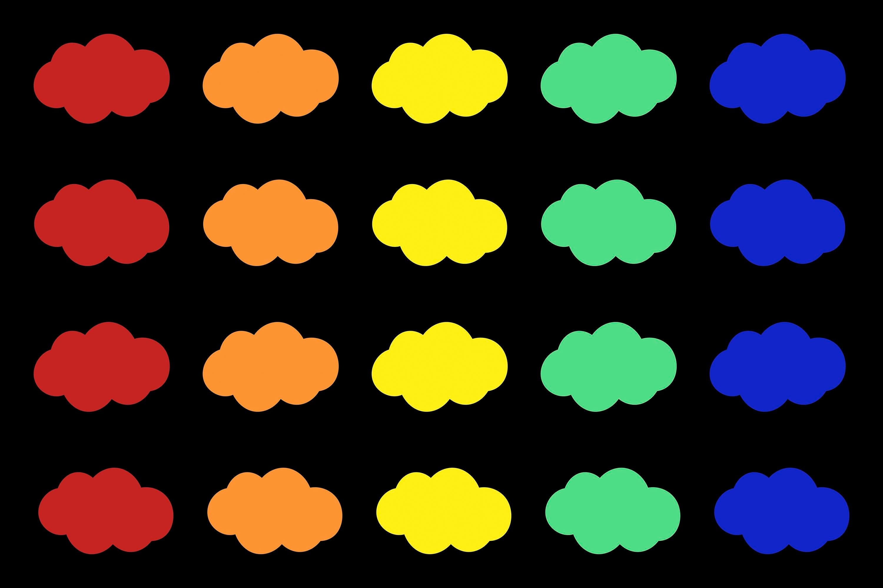 CHILDCRAFT - CARPETS - ABC FURNISHINGS RAINBOW-COLORED CLOUDS - RECTANGLE - 8 FT X 12 FT - SPECIFY NUMBER OF SEATS - SPECIFY CARPET COLOR