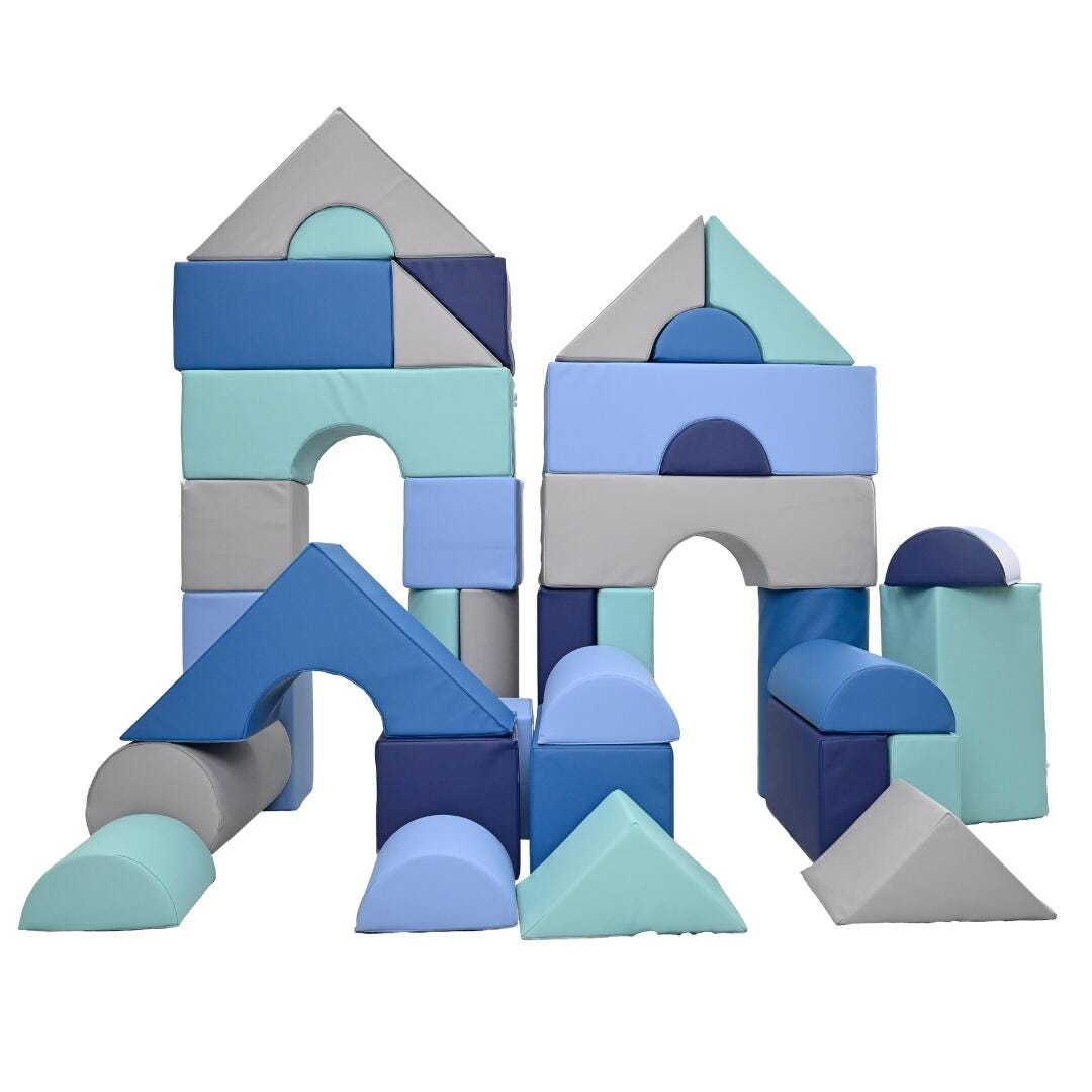 CHILDRENS FACTORY - 12-INCH MODULE BLOCKS - SET OF 35 - SPECIFY COLOR