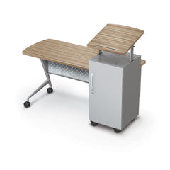 DESK - MOORECO - TREND PODIUM DESK - 60 W X 24-1/2 D X 43-49 H IN - MATCHING EDGE COLOR - SPECIFY TOP COLOR