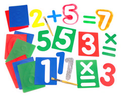 Washable Stencils Numbers Pk 12