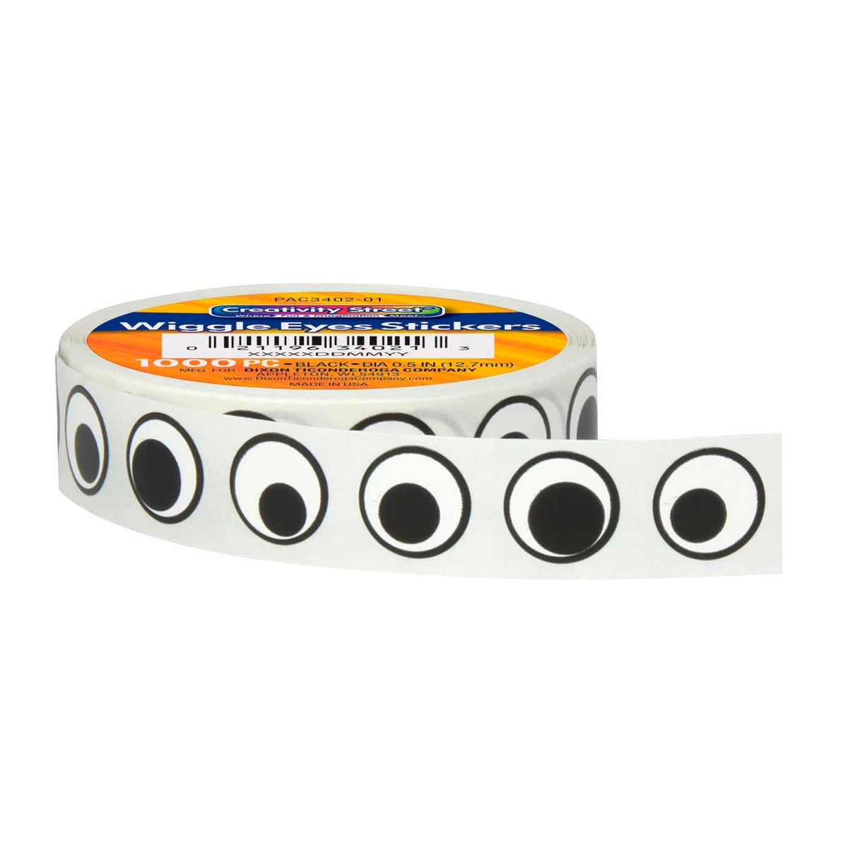 STICKERS WIGGLE EYE BLACK 1000 PER ROLL
