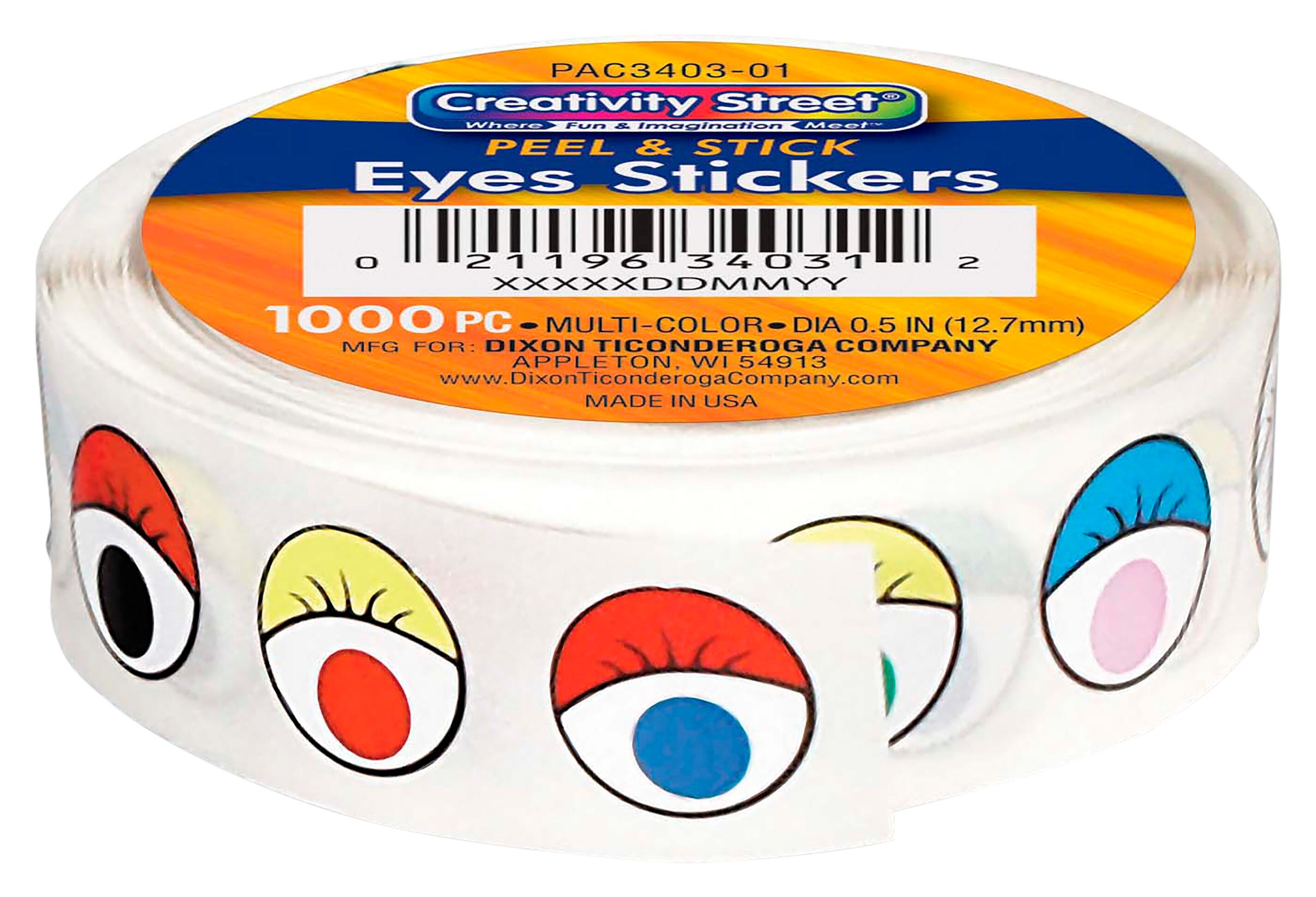 STICKERS WIGGLE EYE MULTICOLOR 1000 PER ROLL