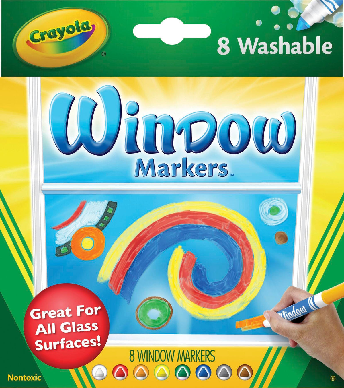 MARKERS WASH CRAYOLA WINDOW ASST COLORS SET OF 8