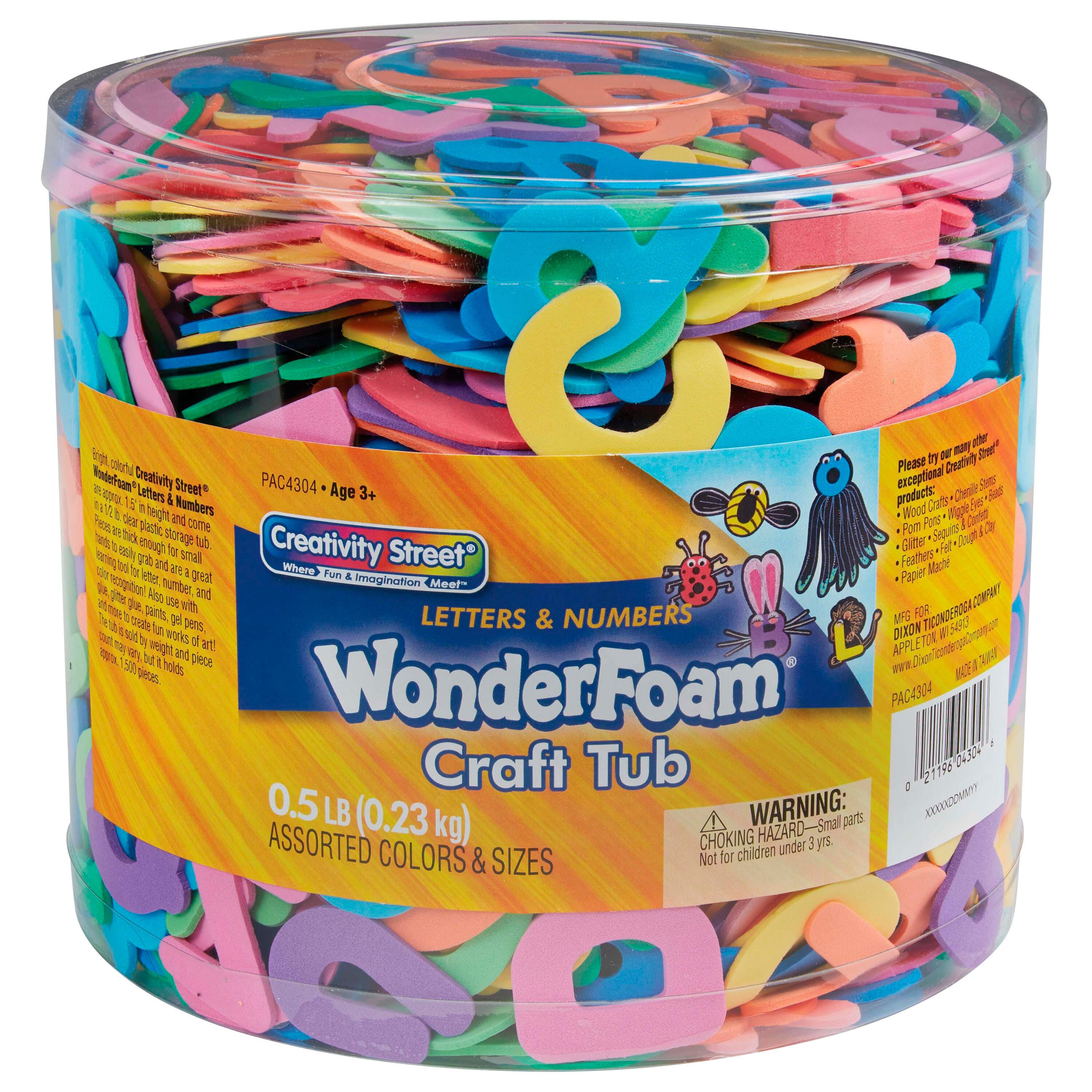 WONDERFOAM LETTERS/NUMBERS ASSORTED COLORS 1/2 LB BAG
