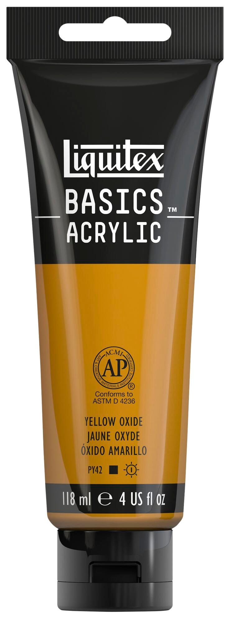 PAINT ACRYLIC LIQUITEX BASICS YELLOW OXIDE 4 OZ