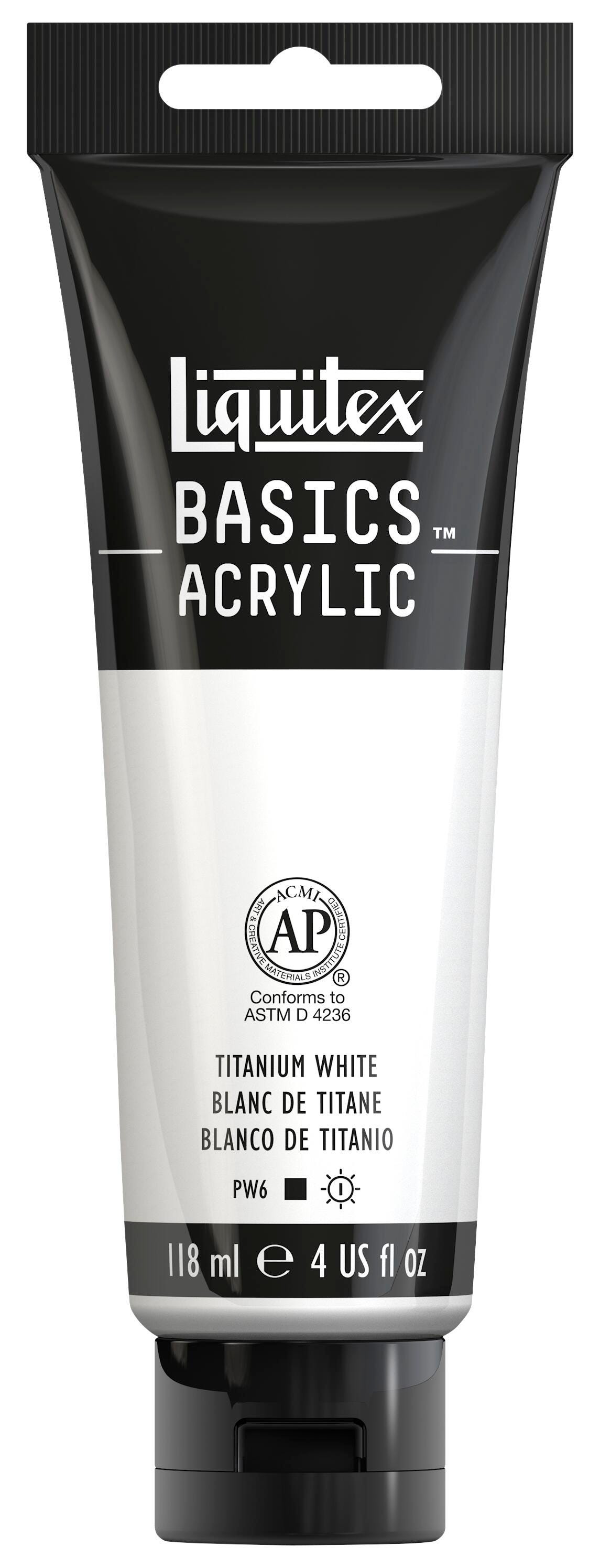 PAINT ACRYLIC LIQUITEX BASICS TITANIUM WHITE 4 OZ