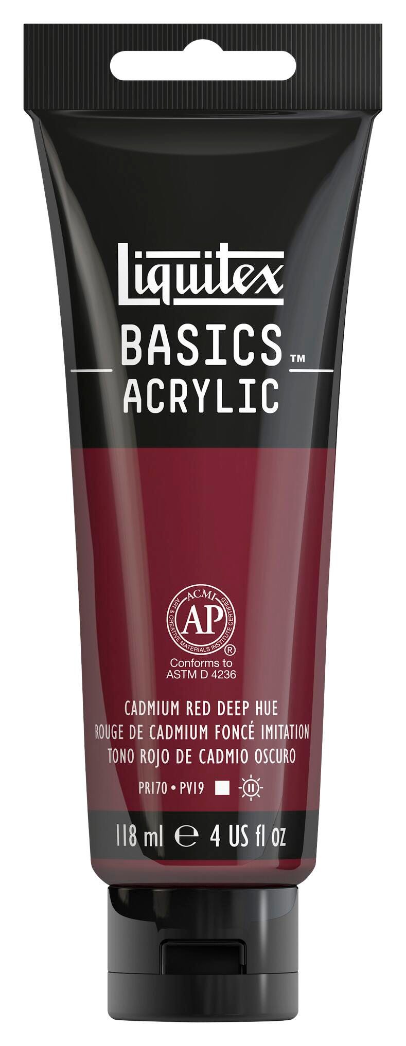 PAINT ACRYLIC LIQUITEX BASICS CADMIUM RED DEEP HUE 4 OZ