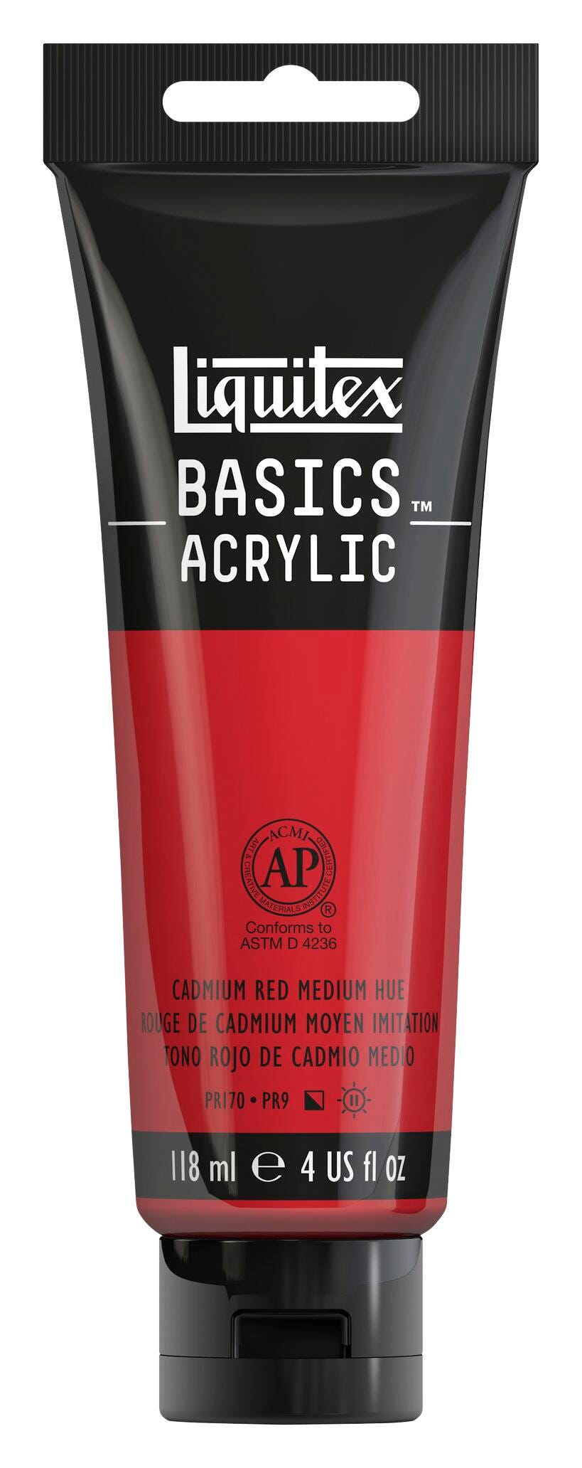 PAINT ACRYLIC LIQUITEX BASICS CADMIUM RED MEDIUM HUE 4 OZ