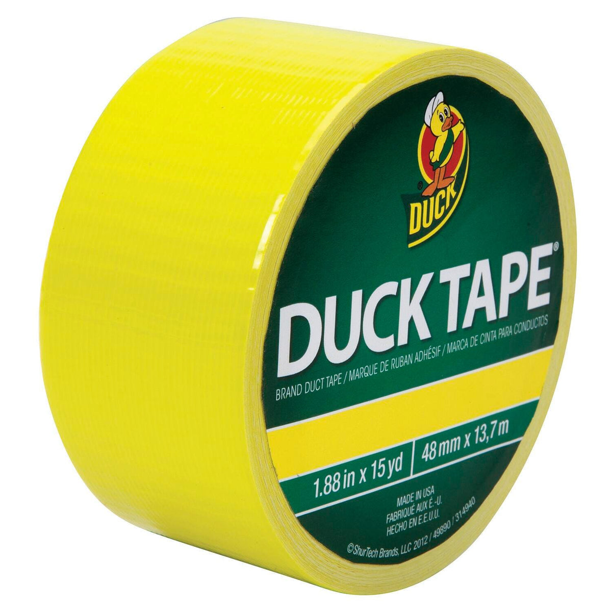 DUCT TAPE NEON YELLOW 1.88 IN 48MM 15 YARDS