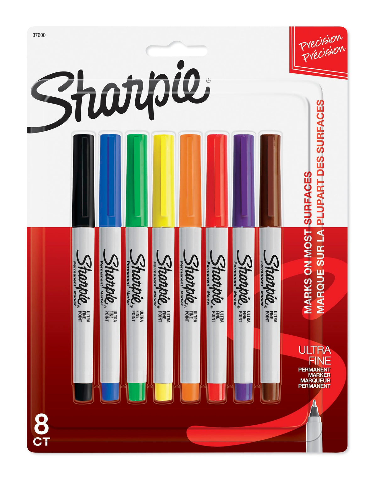 MARKER PERMANENT ULTRA FINE TIP ASSORTED SET OF 8