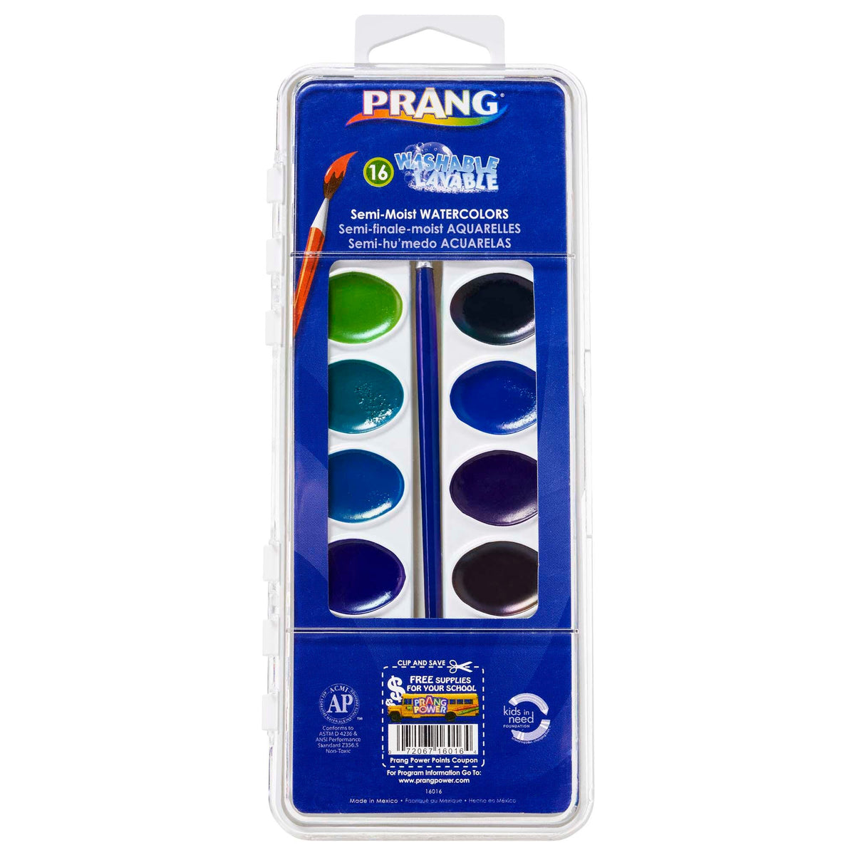 PAINT WATERCOLOR WASH PRANG 16 COLORS OVAL W/BRUSH