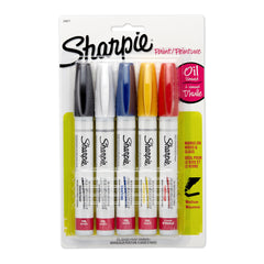 MARKER SHARPIE MEDIUM TIP OIL PAINT ASST CLR SET OF 5