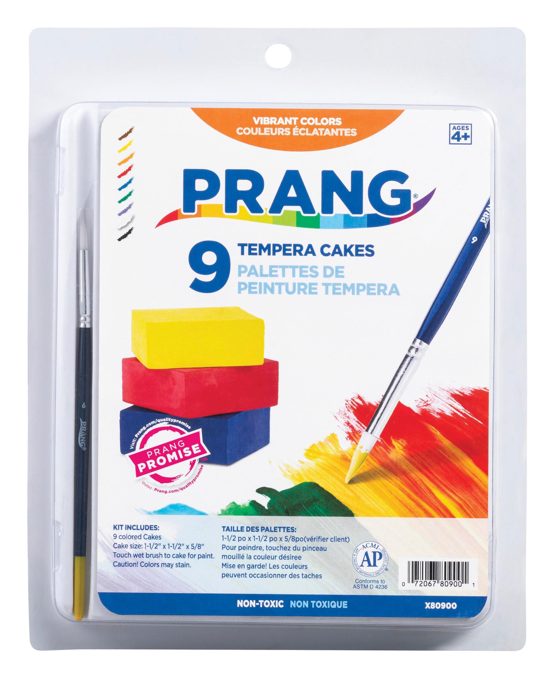PAINT TEMPERA CAKES PRANG ASST W TRAY SET OF 9