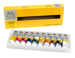 PAINT ACRYLIC WISNOR AND NEWTON ASST COLORS GALLERIA 2 OZ SET OF 10