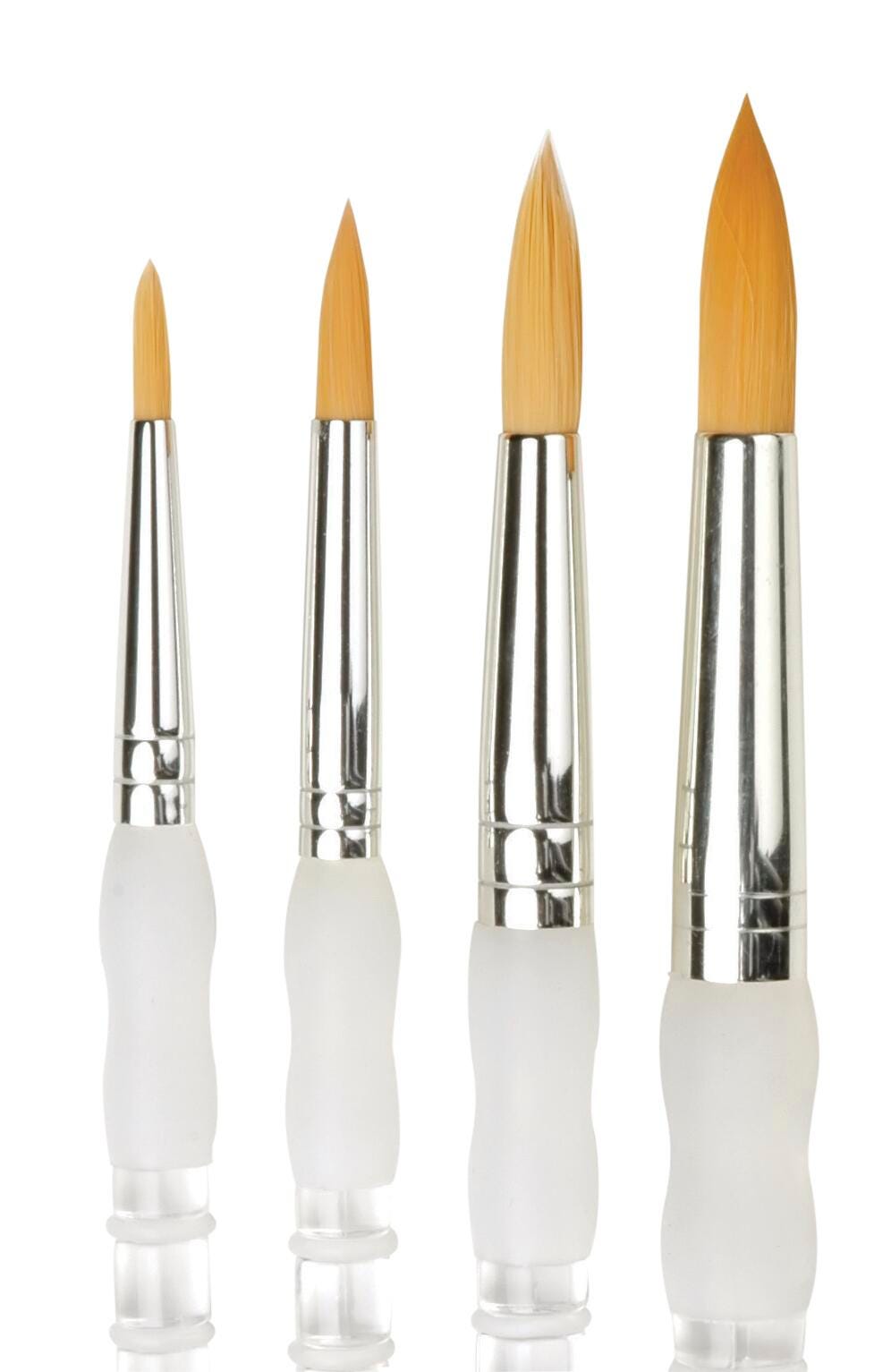 BRUSH SOFT GRIP LONG HANDLE ROUND SET OF 4