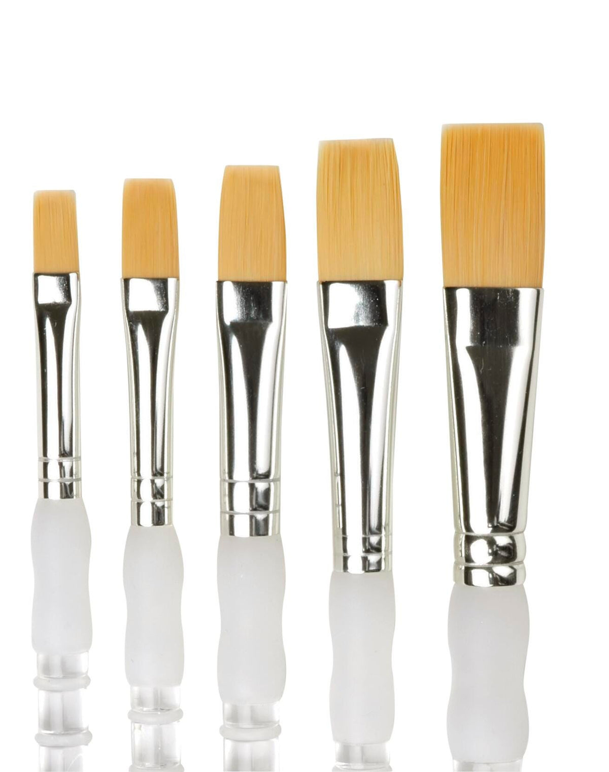 BRUSH SOFT GRIP LONG HANDLE FLAT SET OF 5