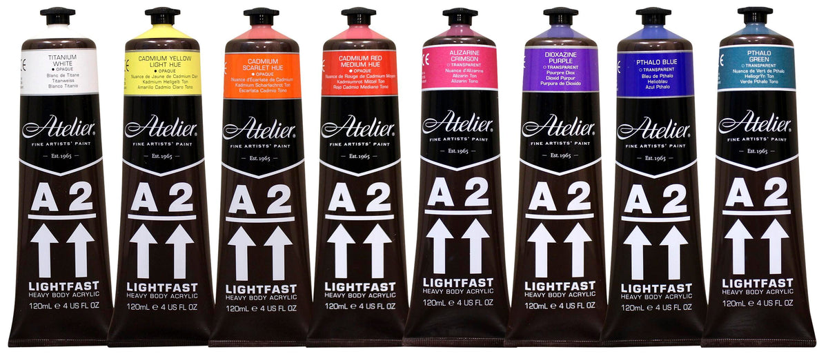 PAINT ACRYLIC A2 HB CHROMA 4OZ ASST COLORS SET OF 8