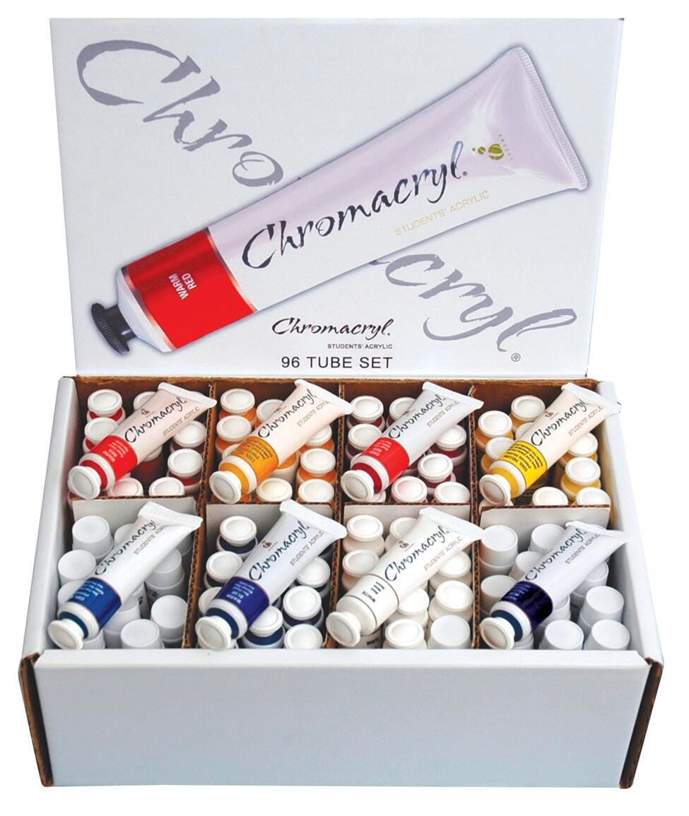 PAINT ACRYLIC STUDENTS CHROMACRYL 0.65OZ ASST COLORS SET OF 96