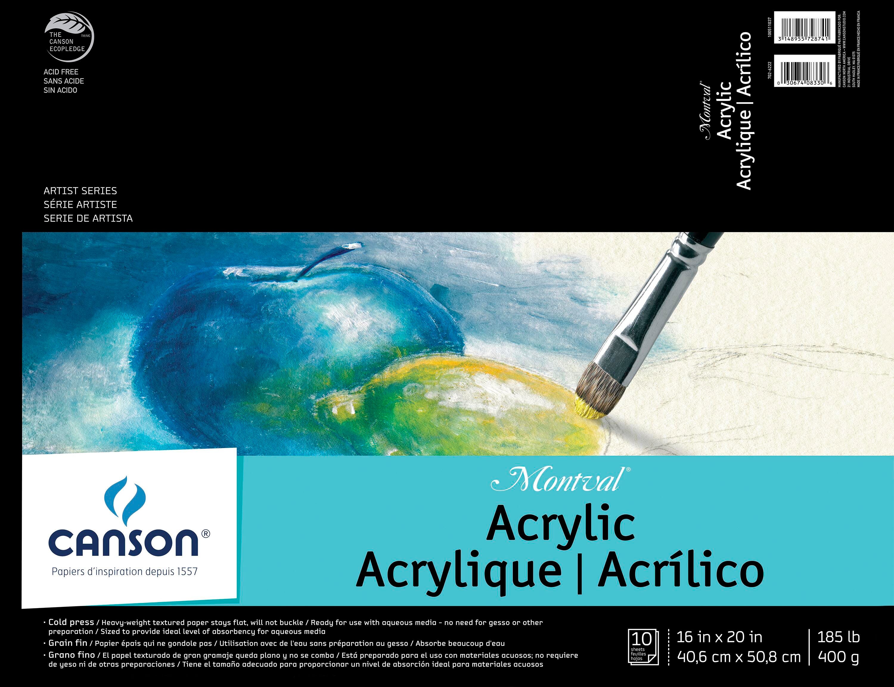 PAD ACRYLIC MONTVAL 16X20 IN 185 LB 10 SHEETS