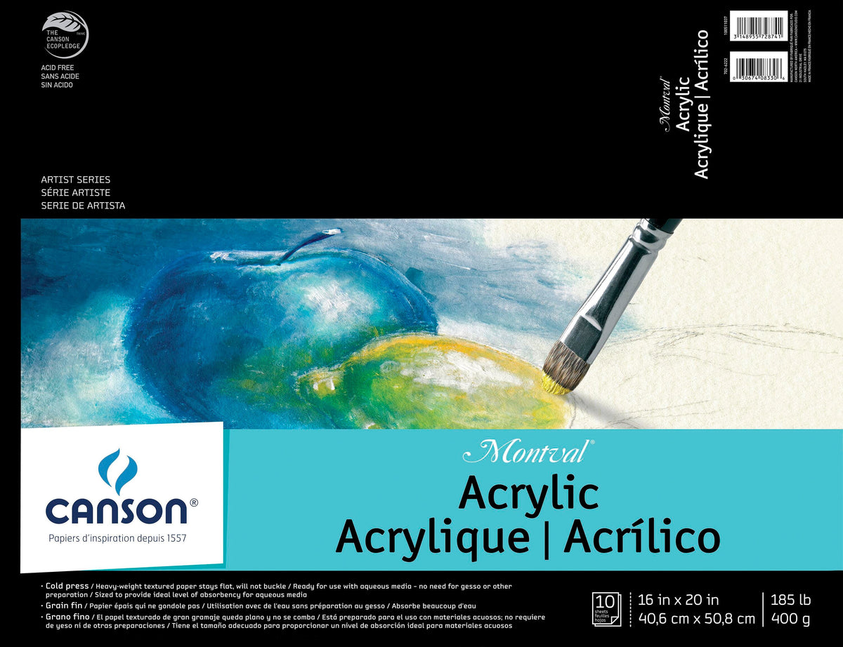 PAD ACRYLIC MONTVAL 16X20 IN 185 LB 10 SHEETS