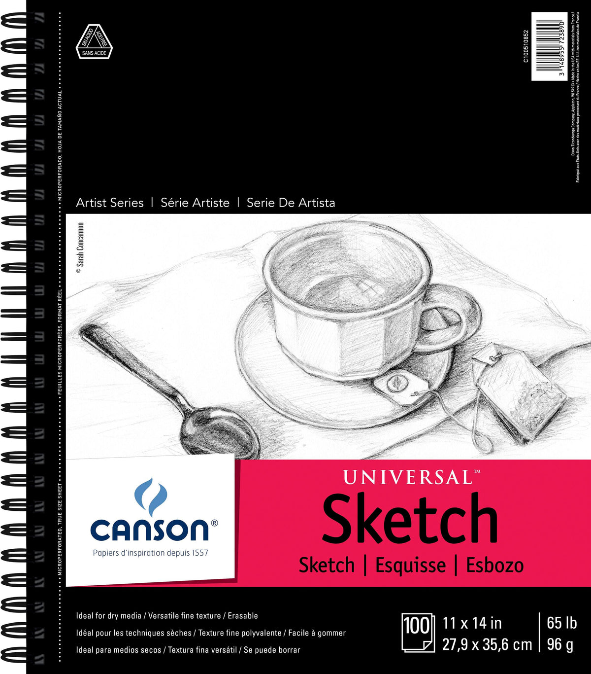 PAD SKETCH UNIVERSAL CANSON 11X14 IN 65 LB 100 SHTS